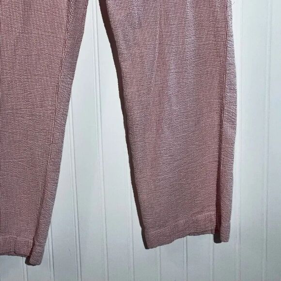 Vineyard Vines Seersucker Breaker Pant 30X32 Pink White Straight Flat Front Crop - Picture 4 of 11